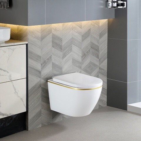 MISKA WC WISZĄCA TORNADO MIZU-WH-GL-TR-02 BIAŁA DESKA WOLNOOPADAJĄCA DUROPLAST