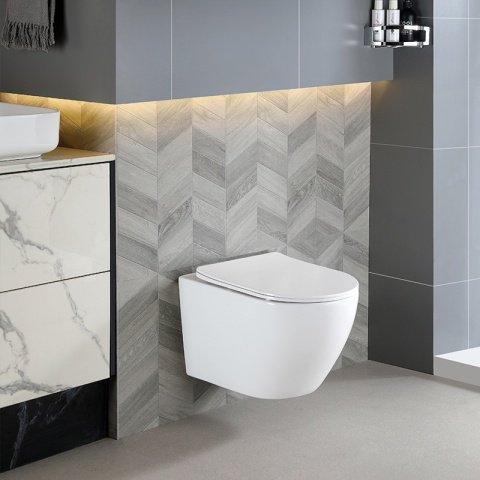 MISKA WC WISZĄCA TORNADO MIZU-WH-TR-03 BIAŁA DESKA WOLNOOPADAJĄCA DUROPLAST