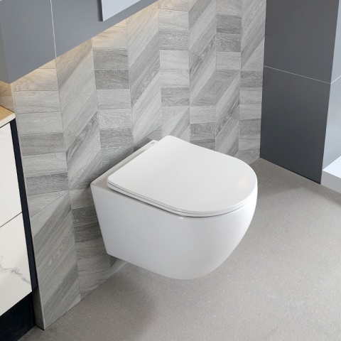 MISKA WC WISZĄCA TORNADO MIZU-WH-TR-03 BIAŁA DESKA WOLNOOPADAJĄCA DUROPLAST