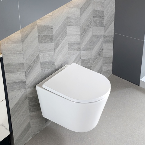 MISKA WC WISZĄCA TORNADO PRIMA-WH-TR-02 BIAŁA DESKA WOLNOOPADAJĄCA DUROPLAST