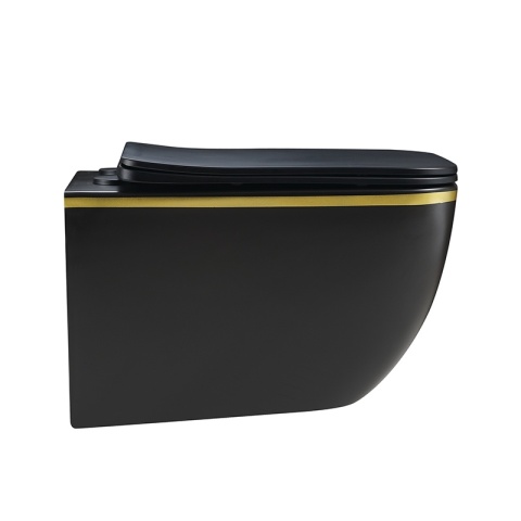 MISKA WC WISZĄCA TORNADO YUZU-MTB-GL-TR-03 CZARNY MAT DESKA WOLNOOPADAJĄCA DUROPLAST