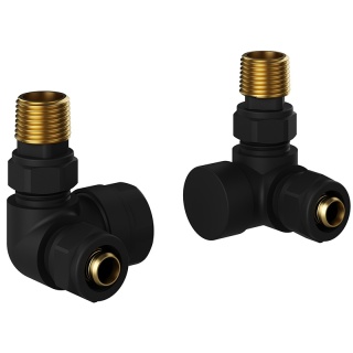 ZAWÓR OSIOWY GRZEJNIKOWY ZASILAJĄCY ODCINAJĄCY 1/2'' CZARNY ZG-BL-1 ZESTAW