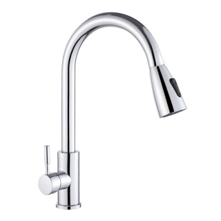 BATERIA KUCHENNA Z WYCIĄGANĄ WYLEWKĄ STOJĄCA NABLATOWA CHROM SELENA