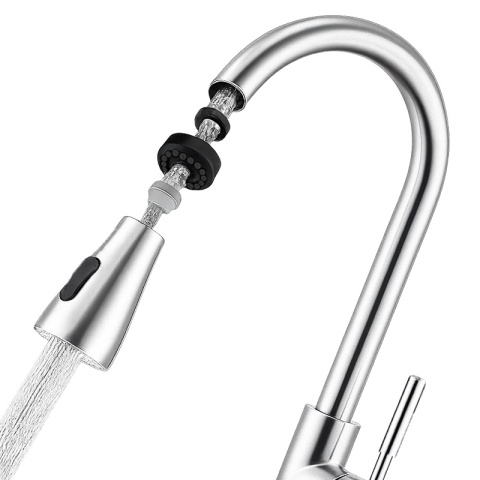 BATERIA KUCHENNA Z WYCIĄGANĄ WYLEWKĄ STOJĄCA NABLATOWA CHROM SELENA