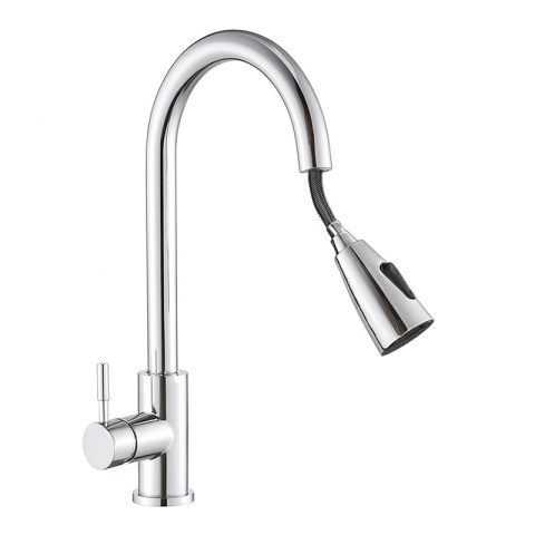 BATERIA KUCHENNA Z WYCIĄGANĄ WYLEWKĄ STOJĄCA NABLATOWA CHROM SELENA