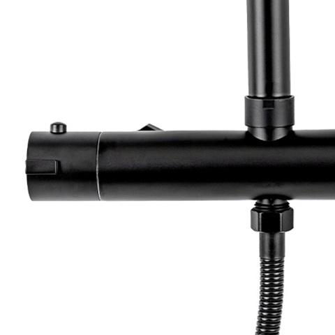 BATERIA PRYSZNICOWA ŁAZIENKOWA Z DESZCZOWNICĄ TERMOSTATEM T151B CZARNA