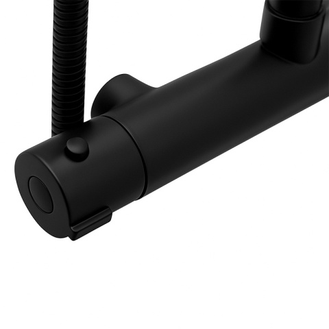 BATERIA PRYSZNICOWA ŁAZIENKOWA Z DESZCZOWNICĄ TERMOSTATEM T151B CZARNA