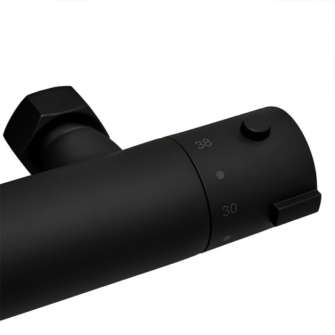 BATERIA PRYSZNICOWA ŁAZIENKOWA Z DESZCZOWNICĄ TERMOSTATEM T151B CZARNA