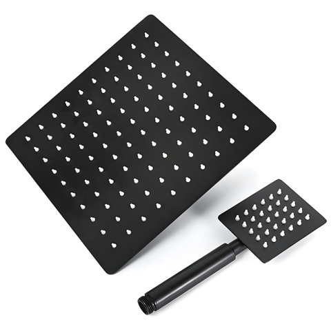 BATERIA PRYSZNICOWA ŁAZIENKOWA Z DESZCZOWNICĄ TERMOSTATEM T151B CZARNA