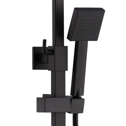 BATERIA PRYSZNICOWA ŁAZIENKOWA Z DESZCZOWNICĄ TERMOSTATEM T153B-BL CZARNA