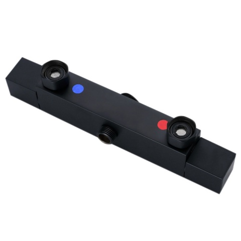 BATERIA PRYSZNICOWA ŁAZIENKOWA Z DESZCZOWNICĄ TERMOSTATEM T153B-BL CZARNA