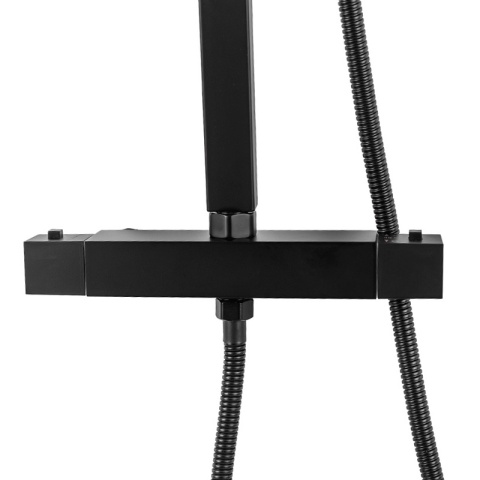 BATERIA PRYSZNICOWA ŁAZIENKOWA Z DESZCZOWNICĄ TERMOSTATEM T153B-BL CZARNA