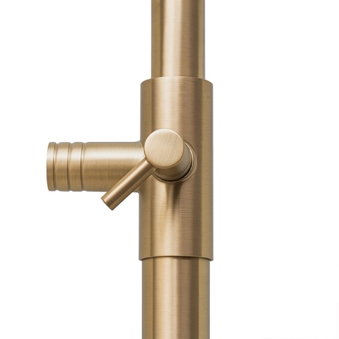 BATERIA PRYSZNICOWA Z TERMOSTATEM DESZCZOWNICĄ T151 ZŁOTA SZCZOTKOWANA