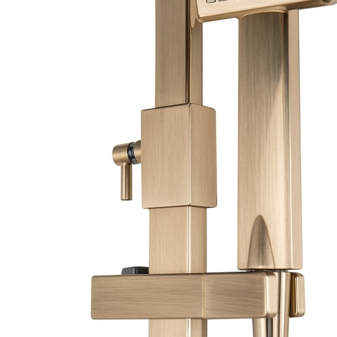 BATERIA PRYSZNICOWA Z TERMOSTATEM DESZCZOWNICĄ T153 ZŁOTA SZCZOTKOWANA