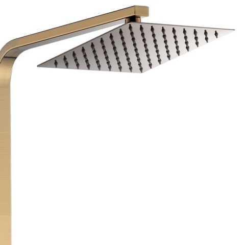 BATERIA PRYSZNICOWA Z TERMOSTATEM DESZCZOWNICĄ T153 ZŁOTA SZCZOTKOWANA