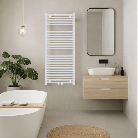 GRZEJNIK ŁAZIENKOWY ŚCIENNY PIONOWY WODNY DRABINKA 120x50 CORSO-WH-4 BIAŁY