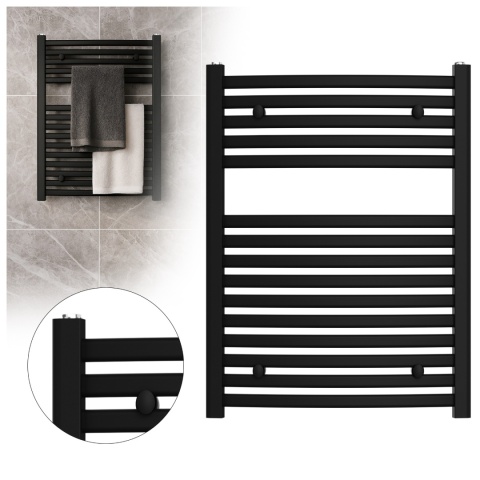 GRZEJNIK ŁAZIENKOWY ŚCIENNY PIONOWY WODNY DRABINKA 80x60 GAMA-BL-1 CZARNY
