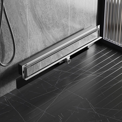 ODPŁYW LINIOWY ŚCIENNY 60 CM INOX NISKI SYFON WYSOKA PRZEPUSTOWOŚĆ DL04