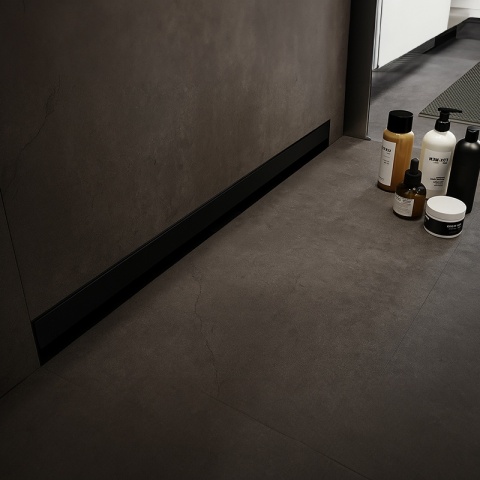 ODPŁYW LINIOWY ŚCIENNY 80 CM CZARNY NISKI SYFON WYSOKA PRZEPUSTOWOŚĆ DL09