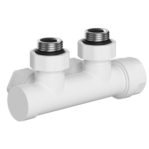 ZAWÓR KĄTOWY GRZEJNIKOWY DUPLEX ZASILAJĄCY ODCINAJĄCY ZG-WH-5 BIAŁY