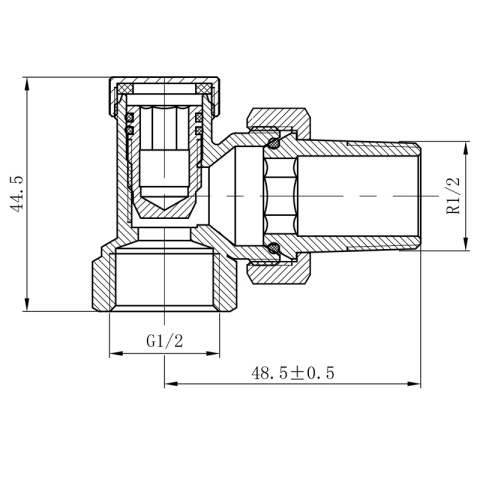 ZAWÓR KĄTOWY GRZEJNIKOWY ZASILAJĄCY ODCINAJĄCY 1/2'' BIAŁY ZG-WH-6 ZESTAW