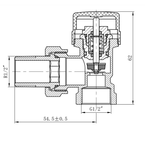 ZAWÓR KĄTOWY GRZEJNIKOWY ZASILAJĄCY ODCINAJĄCY 1/2'' BIAŁY ZG-WH-6 ZESTAW