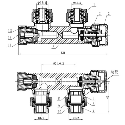 ZAWÓR TERMOSTATYCZNY GRZEJNIKOWY KĄTOWY ZŁOTY DUPLEX Z MASKOWNICĄ ZESTAW