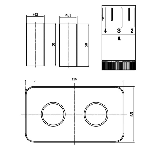 ZAWÓR TERMOSTATYCZNY GRZEJNIKOWY KĄTOWY BIAŁY ZESPOLONY Z MASKOWNICĄ ZESTAW