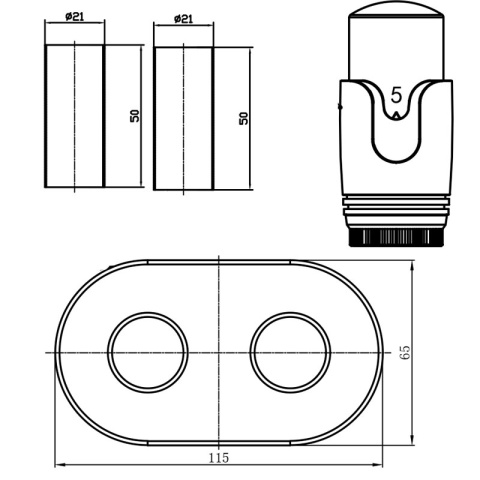 ZAWÓR TERMOSTATYCZNY GRZEJNIKOWY KĄTOWY PROSTY BIAŁY Z MASKOWNICĄ ZESTAW