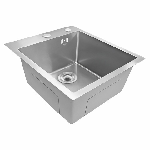 ZLEW KUCHENNY ZLEWOZMYWAK JEDNOKOMOROWY STALOWY INOX ALOR-CH-40X45 DOZOWNIK SYFON UCHWYTY