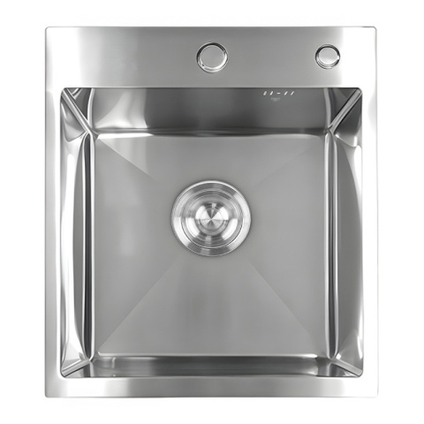 ZLEW KUCHENNY ZLEWOZMYWAK JEDNOKOMOROWY STALOWY INOX ALOR-CH-40X45 DOZOWNIK SYFON UCHWYTY