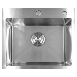 ZLEW KUCHENNY ZLEWOZMYWAK JEDNOKOMOROWY STALOWY INOX ALOR-CH-50X40 DOZOWNIK SYFON UCHWYTY