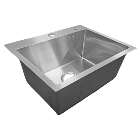 ZLEW KUCHENNY ZLEWOZMYWAK JEDNOKOMOROWY STALOWY INOX ALOR-CH-50X45 DOZOWNIK SYFON UCHWYTY