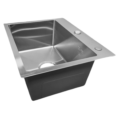 ZLEW KUCHENNY ZLEWOZMYWAK JEDNOKOMOROWY STALOWY INOX ALOR-CH-50X45 DOZOWNIK SYFON UCHWYTY