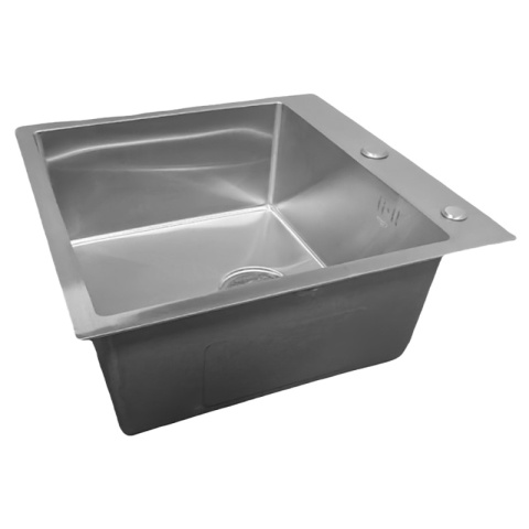 ZLEW KUCHENNY ZLEWOZMYWAK JEDNOKOMOROWY STALOWY INOX ALOR-CH-50X50 DOZOWNIK SYFON UCHWYTY