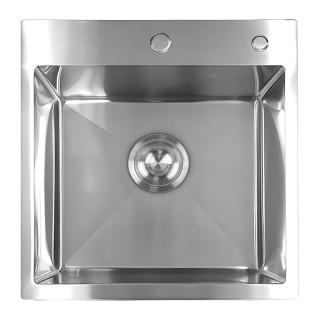 ZLEW KUCHENNY ZLEWOZMYWAK JEDNOKOMOROWY STALOWY INOX ALOR-CH-50X50 DOZOWNIK SYFON UCHWYTY