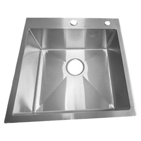 ZLEW KUCHENNY ZLEWOZMYWAK JEDNOKOMOROWY STALOWY INOX ALOR-CH-50X50 DOZOWNIK SYFON UCHWYTY