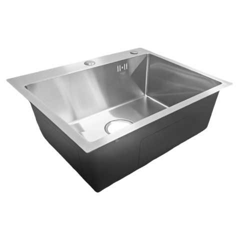 ZLEW KUCHENNY ZLEWOZMYWAK JEDNOKOMOROWY STALOWY INOX ALOR-CH-55X45 DOZOWNIK SYFON UCHWYTY