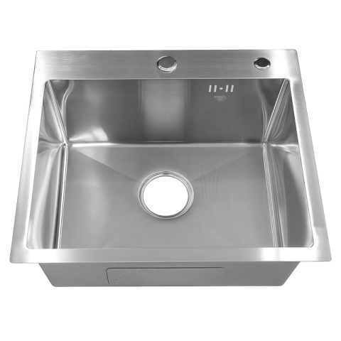 ZLEW KUCHENNY ZLEWOZMYWAK JEDNOKOMOROWY STALOWY INOX ALOR-CH-55X45 DOZOWNIK SYFON UCHWYTY