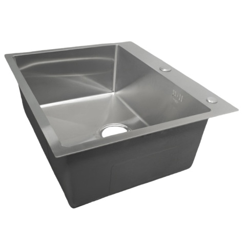 ZLEW KUCHENNY ZLEWOZMYWAK JEDNOKOMOROWY STALOWY INOX ALOR-CH-59X49 DOZOWNIK SYFON UCHWYTY