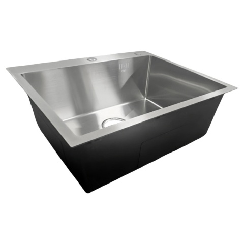 ZLEW KUCHENNY ZLEWOZMYWAK JEDNOKOMOROWY STALOWY INOX ALOR-CH-59X49 DOZOWNIK SYFON UCHWYTY