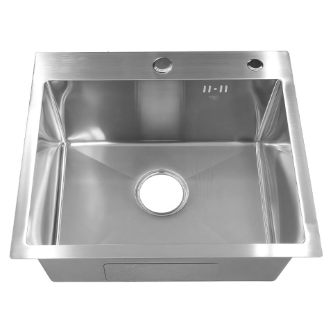 ZLEW KUCHENNY ZLEWOZMYWAK JEDNOKOMOROWY STALOWY INOX ALOR-CH-59X49 DOZOWNIK SYFON UCHWYTY