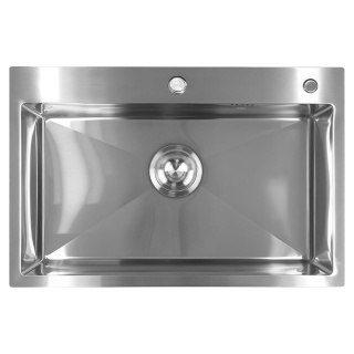 ZLEW KUCHENNY ZLEWOZMYWAK JEDNOKOMOROWY STALOWY INOX ALOR-CH-68X45 DOZOWNIK SYFON UCHWYTY