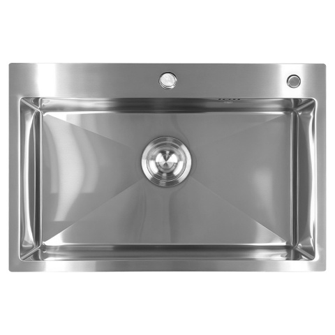 ZLEW KUCHENNY ZLEWOZMYWAK JEDNOKOMOROWY STALOWY INOX ALOR-CH-68X45 DOZOWNIK SYFON UCHWYTY