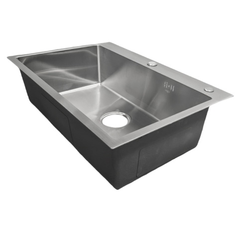 ZLEW KUCHENNY ZLEWOZMYWAK JEDNOKOMOROWY STALOWY INOX ALOR-CH-68X45 DOZOWNIK SYFON UCHWYTY