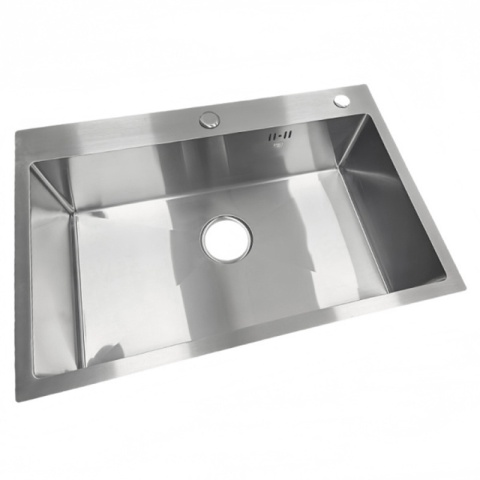 ZLEW KUCHENNY ZLEWOZMYWAK JEDNOKOMOROWY STALOWY INOX ALOR-CH-68X45 DOZOWNIK SYFON UCHWYTY