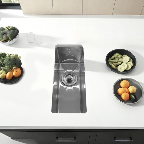 ZLEW KUCHENNY ZLEWOZMYWAK JEDNOKOMOROWY STALOWY INOX RODOS-CH-44X22 SYFON UCHWYTY