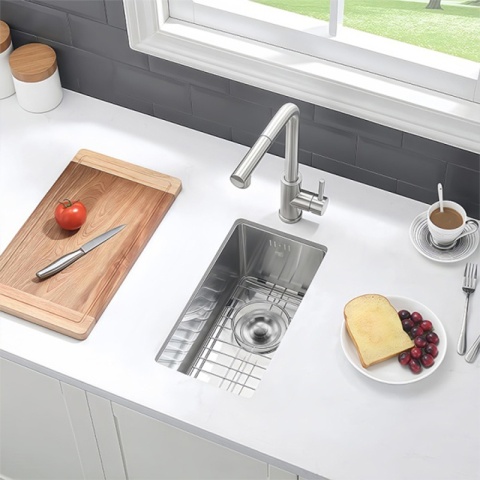 ZLEW KUCHENNY ZLEWOZMYWAK JEDNOKOMOROWY STALOWY INOX RODOS-CH-44X22 SYFON UCHWYTY