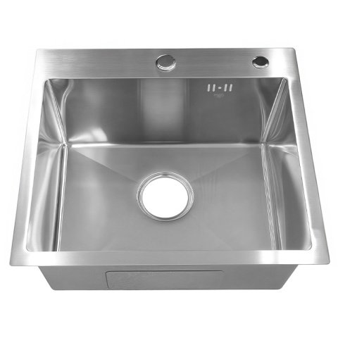 ZLEW KUCHENNY ZLEWOZMYWAK JEDNOKOMOROWY STALOWY INOX TONGA-CH-50X45 DOZOWNIK SYFON UCHWYTY