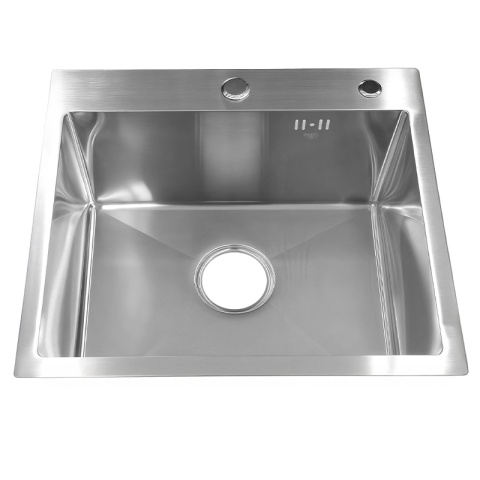 ZLEW KUCHENNY ZLEWOZMYWAK JEDNOKOMOROWY STALOWY INOX TONGA-CH-50X45 DOZOWNIK SYFON UCHWYTY